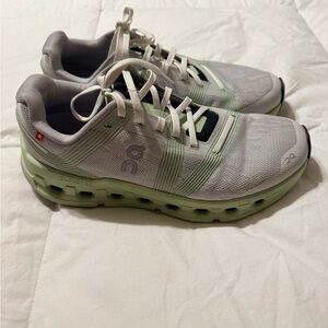 On Cloudgo Gray and Green Sneakers